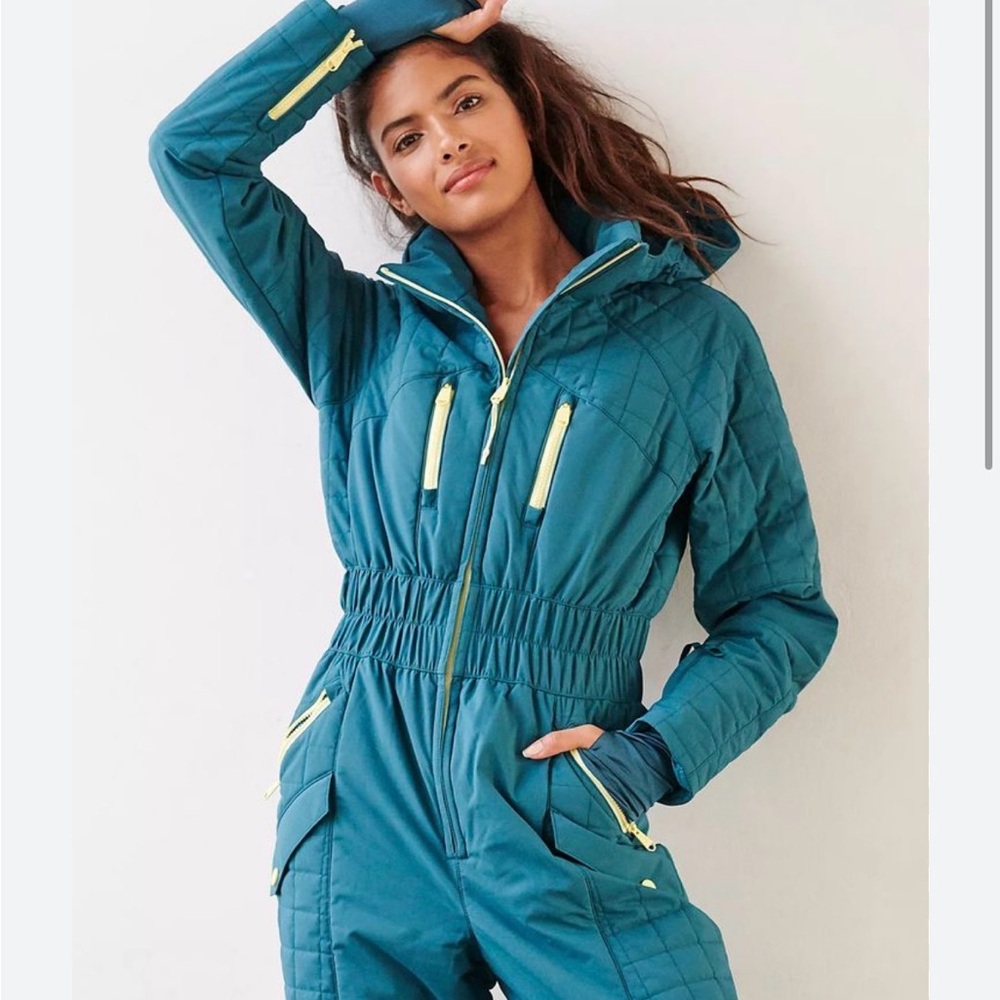 Teal Quilted Ski Suit